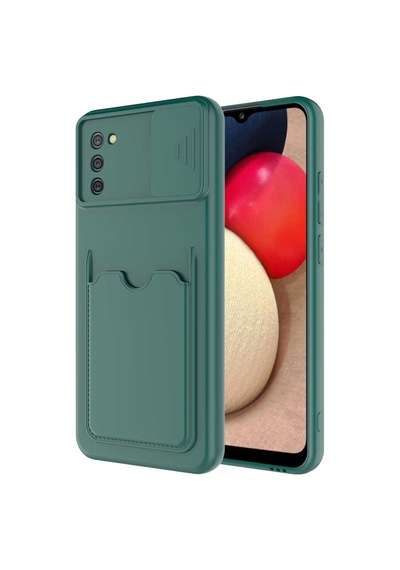 Galaxy A02S Kilif Deri Görünümlü Kartlikli Kamera Korumali Siliko 502087540