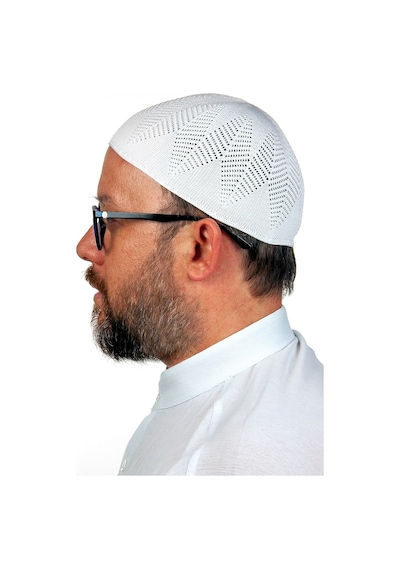 Berra Çelik Örme Dantel Namaz Takkesi Beyaz 1 Adet