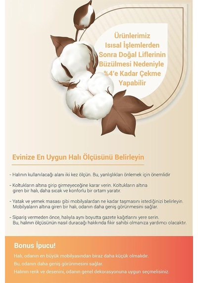 Elens Çiçekli Şönil Doğal Pamuk Tabanlı Koridor Halısı Kaymaz Yıkanabilir Çevre Dostu Yolluk, 100x300 Çok Renkli