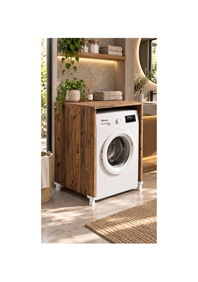 Venüs Çamaşır Makine Dolabı Çok Amaçlı Dolap Banyo Dolabı Atlantik Çam - 901586518 Atlantik Çam