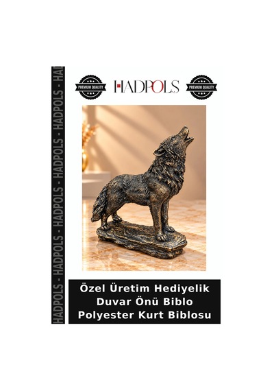 Özel Üretim Hediyelik Duvar Önü Biblo Polyester Kurt Biblosu