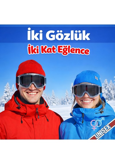 2 Adet Kayak Gözlüğü Füme Ventilli Güneş Kar Koruyucu Gözlük Uv Korumalı Snowboard Glasses Gözlük Füme
