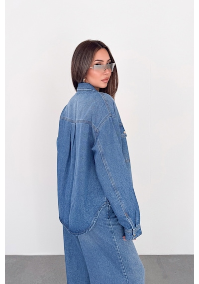 Kadın Açık Mavi Jean Denim Oversize Kalıp %100 Tencel Dökümlü Cepli Düğmeli Kot Gömlek Sofia-6002 Açik Mavi Kadın Açık Mavi Jean Denim Oversize Kalıp %100 Tencel Dökümlü Cepli Düğmeli Kot Gömlek Sofia-6002 Açik Mavi
