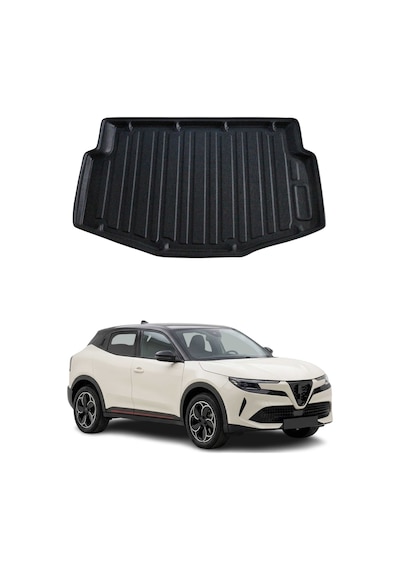 Alfa Romeo Junior Gasoline Electric 2024+ Uyumlu Araca Özel Kauçuk Bagaj Havuzu Siyah Alt Kademe