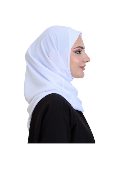 Modish Group Hazır Başörtü Pratik Tak Çıkart Kadın Günlük Şal Hafif Kırışmaya Dayanıklı Beyaz