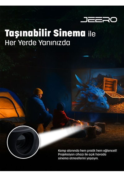 Jeero Mini Ev Sinema Projeksiyon Cihazı Türkçe Menü Yt200