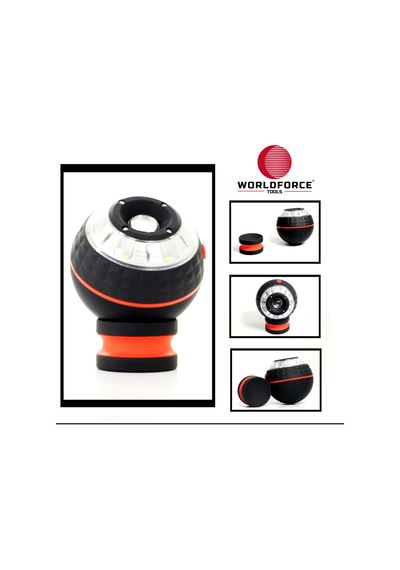 Worldforce Profesyonel Top Şekilli Manyetik Pod Led Fener 250Lm N11.6101 Siyah
