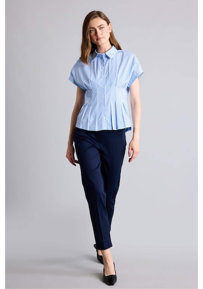 Defacto Fıtted Çizgili Poplin Kısa Kollu Mavi Gömlek H7941ax26smbe552 Mavi-be552 Defacto Fıtted Çizgili Poplin Kısa Kollu Mavi Gömlek H7941ax26smbe552 Mavi-be552