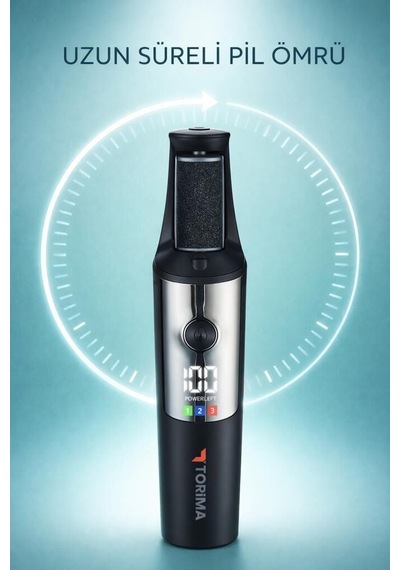 Premium Temizlik Aleti Topuk Ürünü Bakım Cihazı Bcm-1140t Siyah Şarjlı Su Geçirmez Ayak Törpü