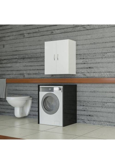 Çamaşır Makinesi Üst Dolabı Mdf Beyaz