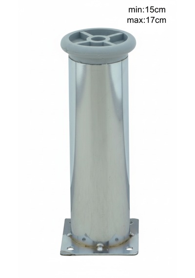 Ludıa Metal Ayarlanabilir 4 Adet Mobilya Ayağı Metal Tablalı 15cm Gri