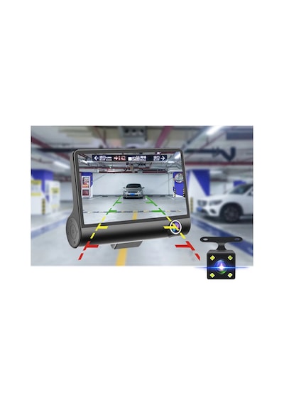 Exvol Araç İçi 3 Kameralı Kayıt Kamera 1080phd Araç İçi+yol+park