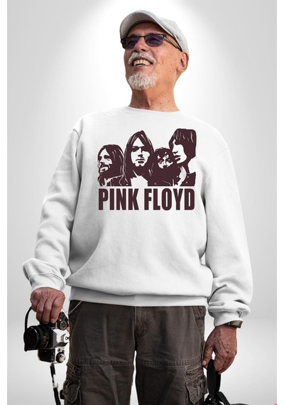 Pink Floyd Unisex Beyaz Sweatshirt Beyaz
