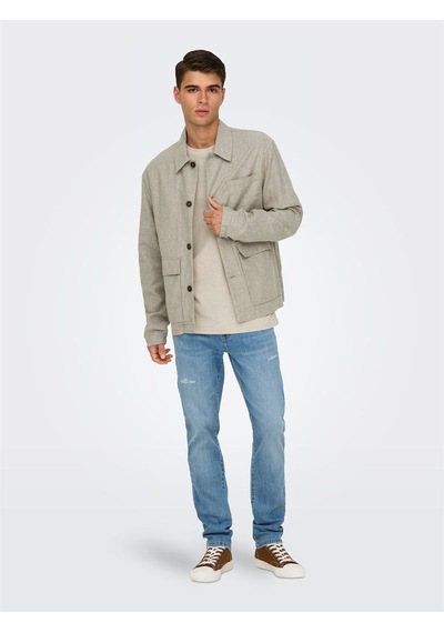 Only & Sons Onskane Lınen Mıx Casual 0245 Jacket Erkek Bej Ceket - Os22031579 Bej