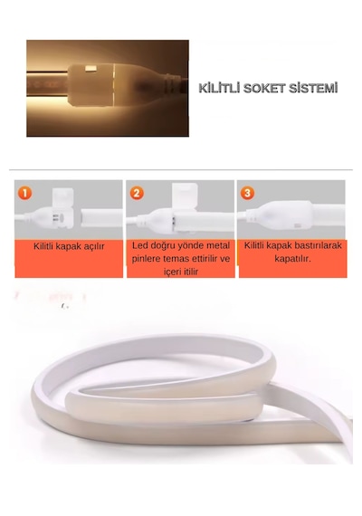 Ankara Teknik Sensörlü Günışığı F- Cob Neon Led / Yüksek Lümen/ Dolap Alcıpan Tavan Led 2 Metre
