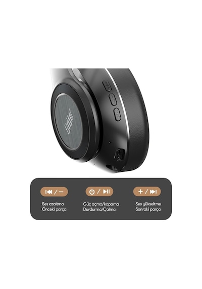 Stereo Bluetooth Kablosuz Kafaüstü Kulaklık Mikrofonlu