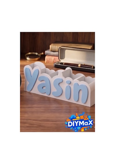 Kişiye Özel İsimli Masa Düzenleyici Kalemlik - Çocuk Odası Organizeri, Okula Dönüş Hediyesi - Pembe