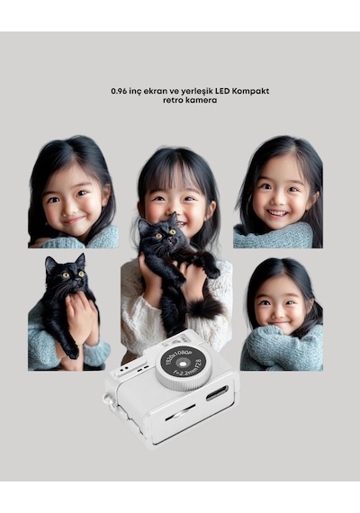 Mini Retro Dijital Kamera 1080p Full Hd Dahili 128gb Hafızalı 1