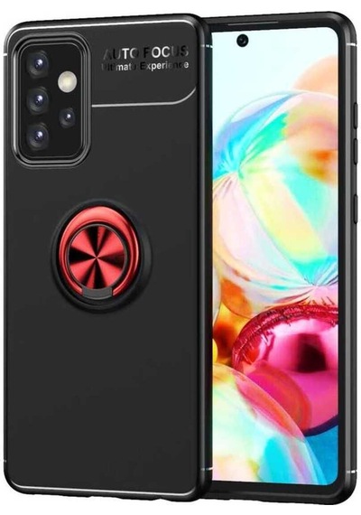 Samsung Uyumlu Galaxy A72 Kılıf Zore Ravel Silikon Kapak Siyah-Kırmızı