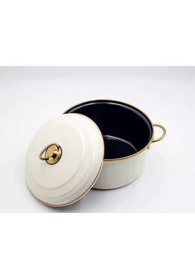 Bonera Emaye 20 Cm Tencere - Krem