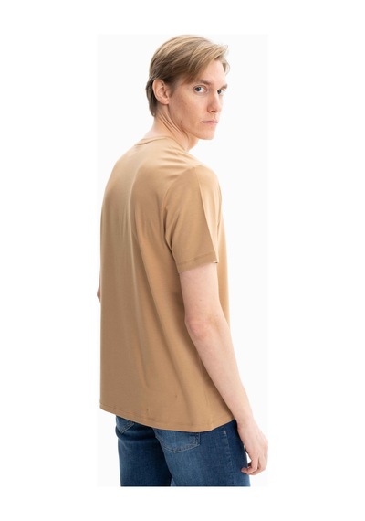 AR-MA Arma Erkek Regular Fit Örme Süprem Penye Bisiklet Yaka Tişört Y27344471501 Bej