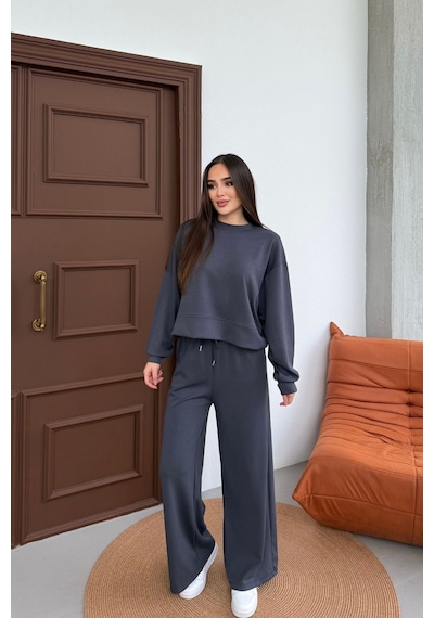 Mezka Rahat Esnek Modal Alt-üst Takım Füme