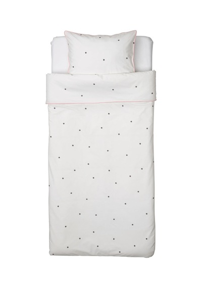 Ikea Vankrets Tek Kişilik Nevresim Takımı 150 X 200 Cm Beyaz - Siyah - Pembe Çok Renkli