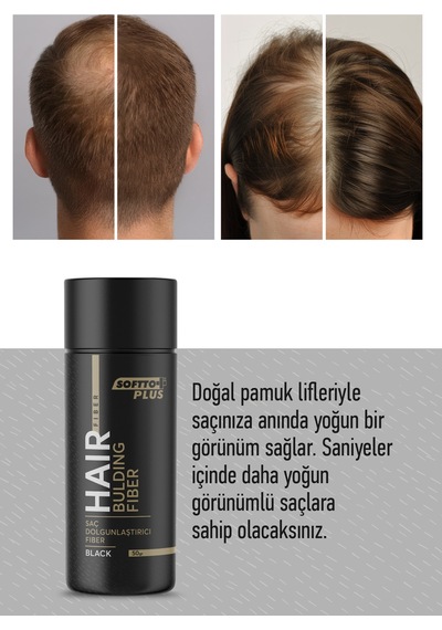 Saç Dolgunlaştırıcı Anında Dolgunluk Sağlayan Siyah Renk Fiber 50 Gr.