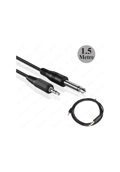 3.5 mm TRS Stereo Erkek - 1/4 (6.35 mm) TS Mono Erkek Ses Kablosu