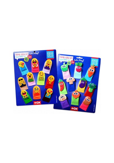 2 Set 20 Parça Tox Emojiler ve Sebzeler Parmak Kukla T106 T104