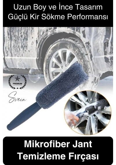 Mikrofiber Jant Temizleme Fırçası Mikrofiber Detaylı Temizlik Çizmez Oto Lastik Yumuşak Detailing