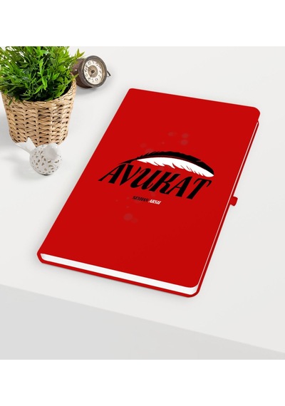 Kişiye Özel Avukat Temalı Kırmızı Defter - 7