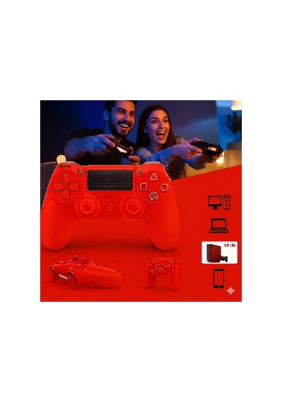 Dualshock 4 Kablosuz Gamepad Ps4 & Pc Uyumlu Gerçek Oyun Deneyimi Kırmızı - 784069522