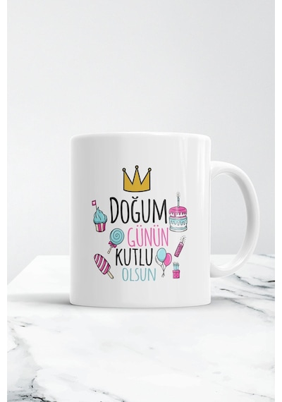 Doğum Gününe Özel Kupa Bardak Beyaz