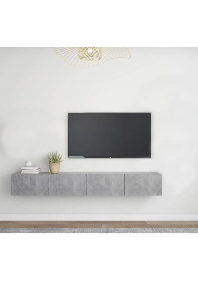Joy Tv Ünitesi Tv Sehpası Alt Modülü Gri Beton Dokulu 240 Cm Mdf
