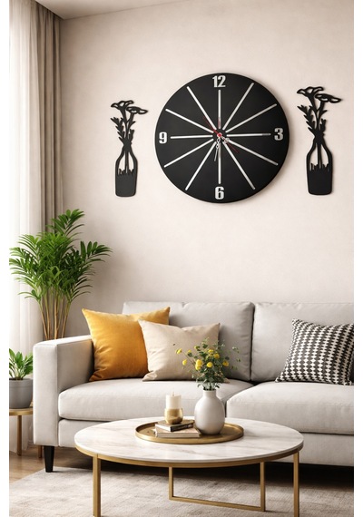 Duvar Saati 40 Cm Çiçekler 30 Cm Dir No 60 Çok Renkli