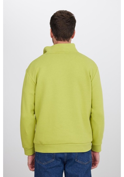Tudors Unisex Relax Fit Rahat Kesim Pamuklu İçi Polarlı Yarım Fermuarlı Yeşil Dik Yaka Sweatshirt-35166 Yeşil Tudors Unisex Relax Fit Rahat Kesim Pamuklu İçi Polarlı Yarım Fermuarlı Yeşil Dik Yaka Sweatshirt-35166 Yeşil