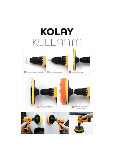 Büyük Boy 11 Parça 150mm Pasta Cila Polisaj Süngeri Seti Matkap Uyumlu Pasta Cila Parlatma Pedi Seti