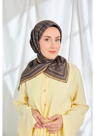 Silk Home %100 Twill İpek Eşarp S539 Acı Kahve