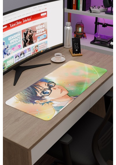 Your Lie İn April Kaymaz Dikişli Kauçuk Oyuncu Mousepad V4 - 70x30 Xl Gaming Mouse Pad Fare Altlığı