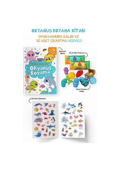 Okyanus Boyama Kitabı - Oyun Hamurlu - 3 Yaş +