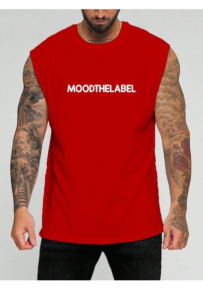 Moodthelabel Baskılı Kolsuz Tişört Kirmizi