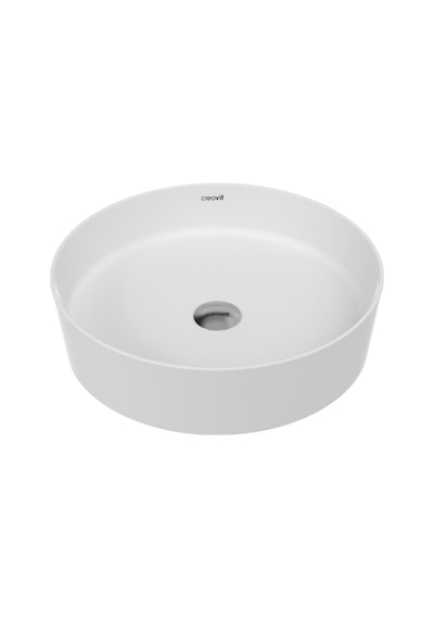 Creavit Loop LP145 Yuvarlak Masa Üstü Çanak Lavabo Extra Mat Beyaz 45 CM