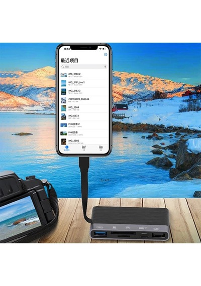 Ally Nk-1048hd 6in1 Usb + Type-c + Lightning + Sd-tf Kart Okuyucu Çevirici Adaptör- 5775