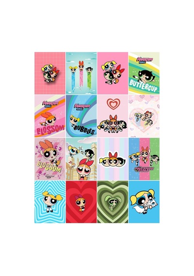 Power Puff Girls Çoklu 16'lı Sticker Seti Diğer