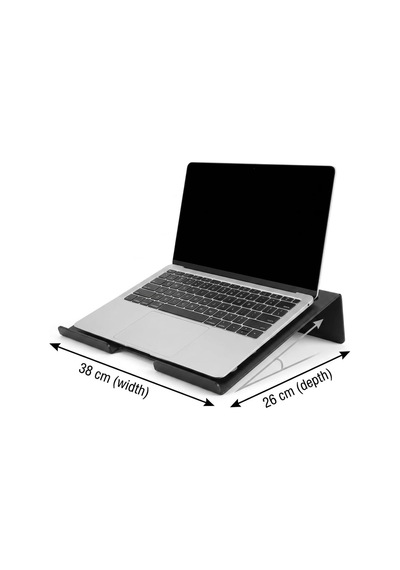 Lexroo Metal Laptop Standı, Siyah Dizüstü Bilgisayar Yükseltici Stand