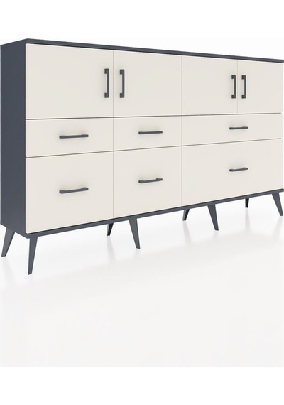 Arges Konsol 4 Raflı 6 Çekmeceli 4 Kapaklı 176x30x99 Antrasit-aytaşı Aytası - Antrasıt Arges Konsol 4 Raflı 6 Çekmeceli 4 Kapaklı 176x30x99 Antrasit-aytaşı Aytası - Antrasıt