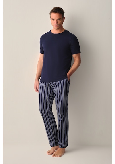 Suwen Chester Erkek Pijama Takımı Sh26705660628 Lacivert