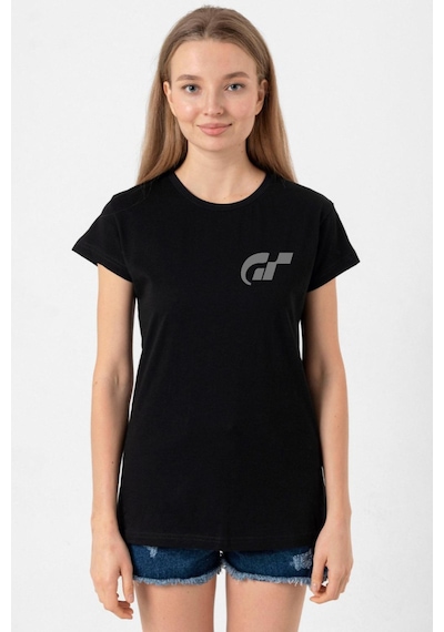 Gran Turismo Pocket Logo Siyah Kadın Tshirt SIYAH