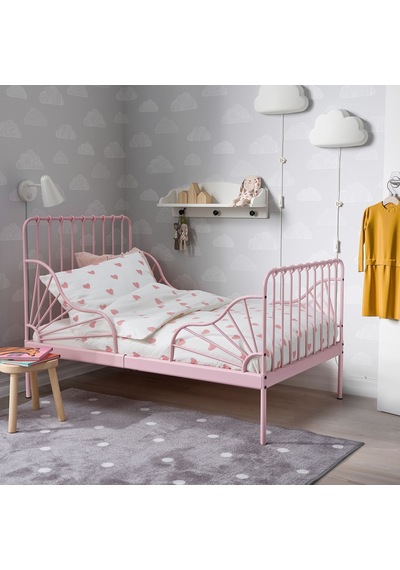 Ikea Barndrom Tek Kişilik Nevresim Takımı 150 X 200 Cm Beyaz - Pembe